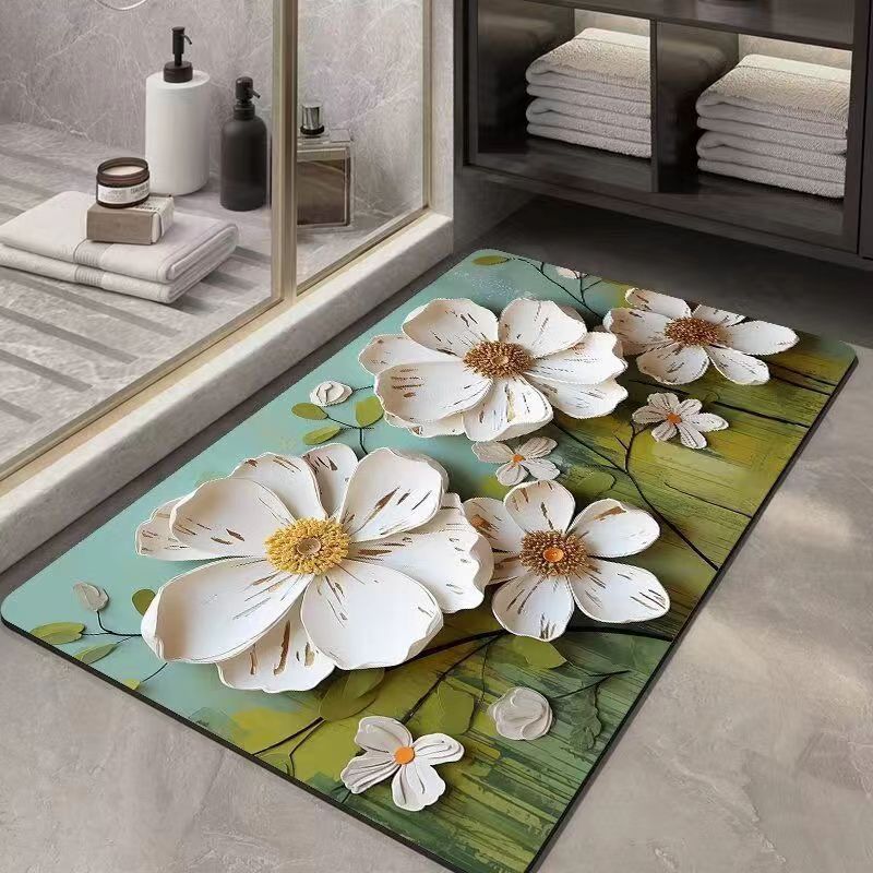 Květinová koupelnová předložka Květinový design Vnitřní rohožka Venkovský styl Kuchyňský koberec Domácí použití Dekorativní rohožka