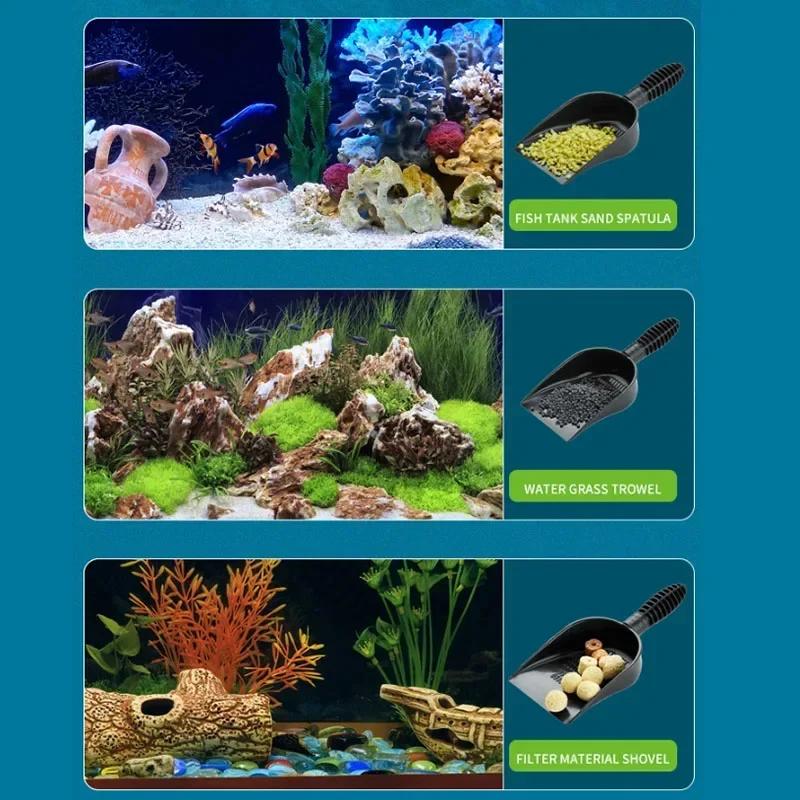 Functional Aquarium Fish Tank Gravel Sand Scoop Shovel Scraper Cleaning Pan Bottom Sand Cleaning Shovel Aquarium Cleaning Tool