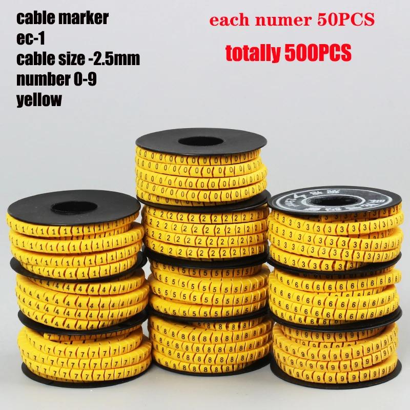 Cable Marking Label EC-0 Cable Marking Number 0 to 9 Cable Size 1.5-6.0 SQMM Mixed Color PVC Cable Marking Insulation Marking