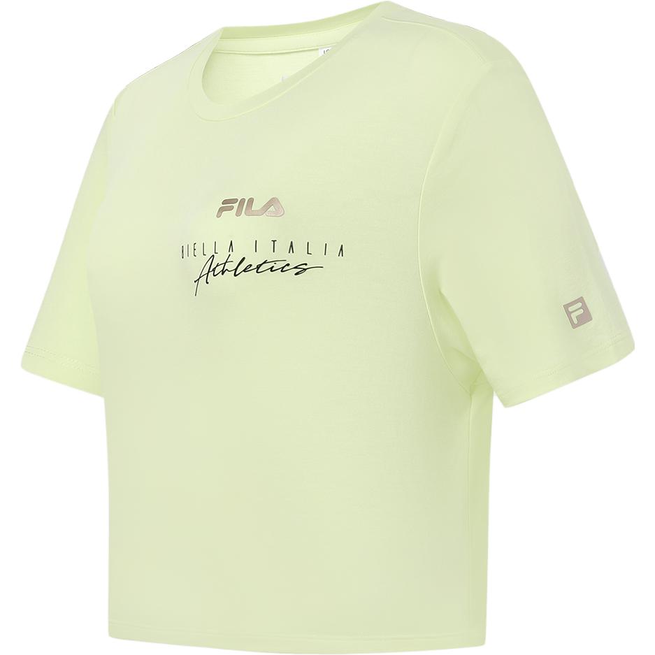 

FILA 2023 Autumn New Woven Short Sleeve Shirt Round Neck Outdoor Sports Top Women tops Sweet-Buckwheat A11W331111F-YE M