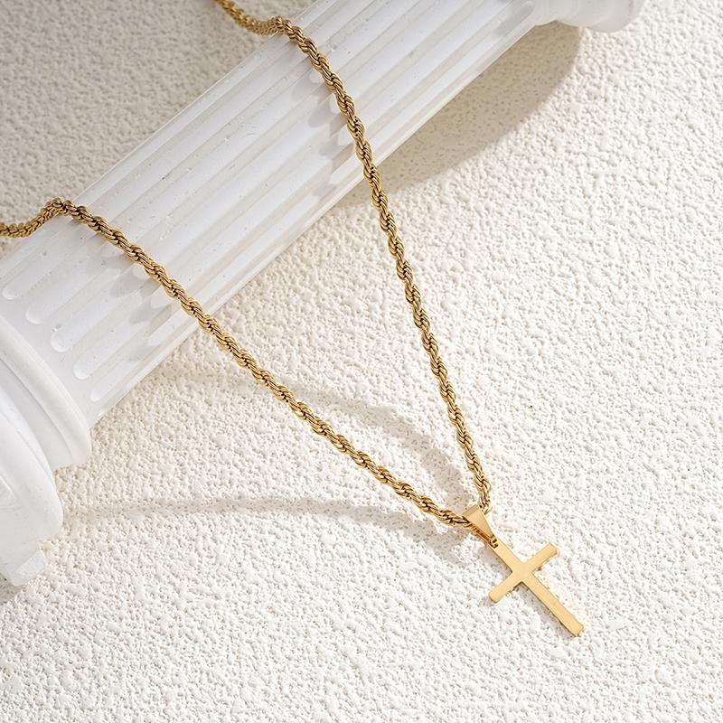 Jednoduchý temperamentní křížový náhrdelník s přívěskem pro muže ženy všestranné minimalistické vintage náhrdelníky šperky doplňky dárky