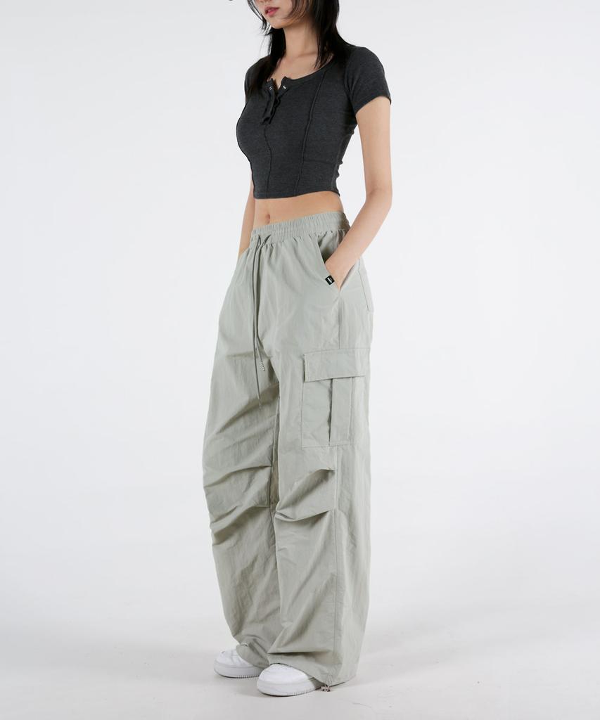 UMM Women'S Clean Key Long Short Cargo Wide Pants 3 Colors