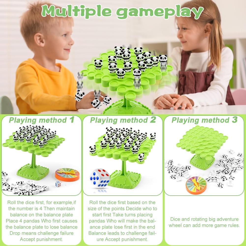Panda Balance Tree Game Toy,Two-Playe Parent-Child Interactive Family Tabletop Puzzle Game Montessori ,Birthday Gifts for Kids