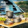 Alocs outdoor camping 3-4 person camping tableware set, foldable portable non-stick pan, food grade material
