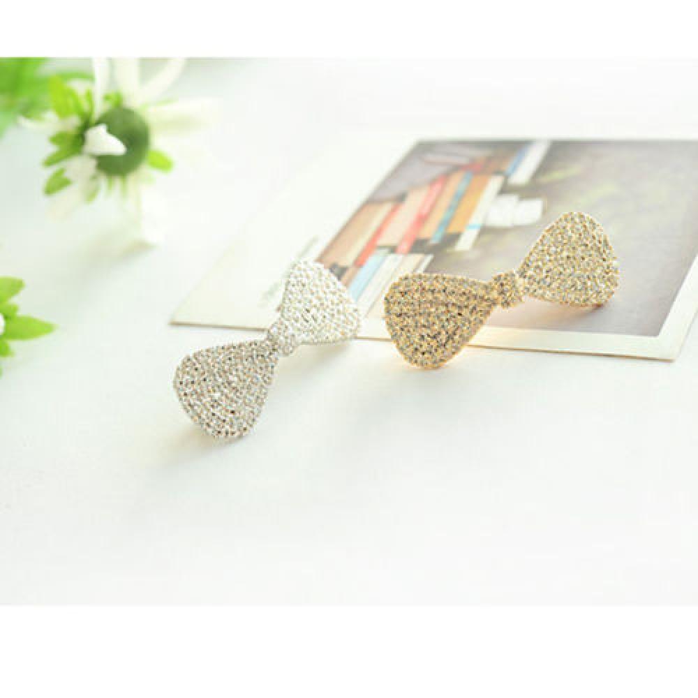 Women Clamp Jewelry Bowknot Barrette Rhinestone Hairpin Hair Clip