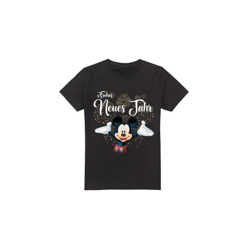 Disney Mens German Mickey Mouse Fireworks New Year T-Shirt