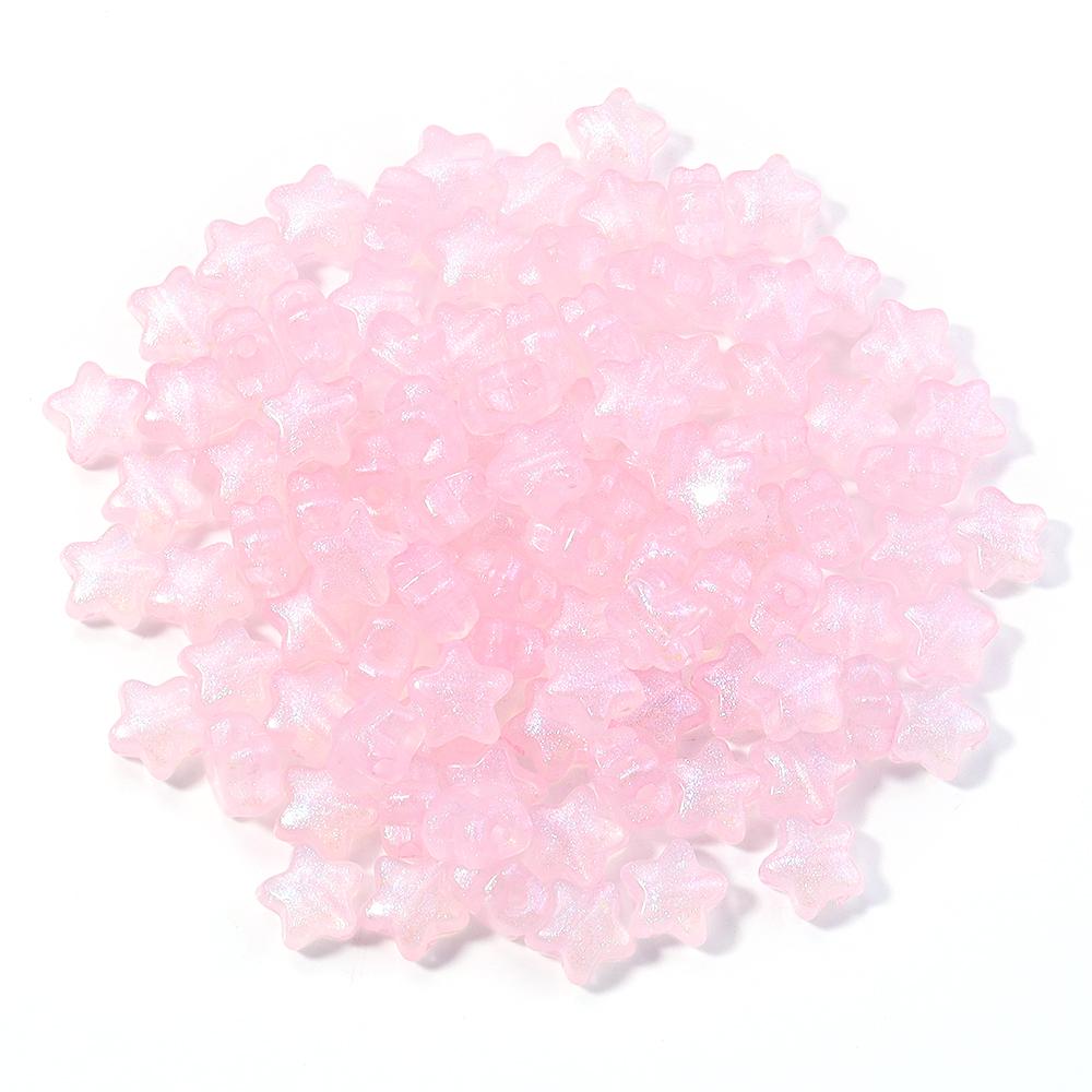 100pcs 10mm Acrylic Star Beads Colorful Luminous Five-pointed Star Loose Beads For DIY Jewelry Making Bracelet Necklace Supplies