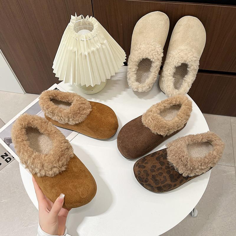 Retro popular niche design feeling Mao Mao edge women winter new wear Mao Mao warm cotton shoes