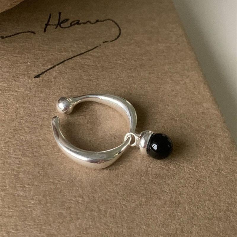 925 Sterling Silver Retro Plain Silver Ring for Women Does Not Fade, Light Luxury, High-end Sense, Versatile Opening Fashion Personality Ring