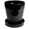 KANEYOSHI Ceramic Flower Pot MBC22 Black with 7 Dish No.