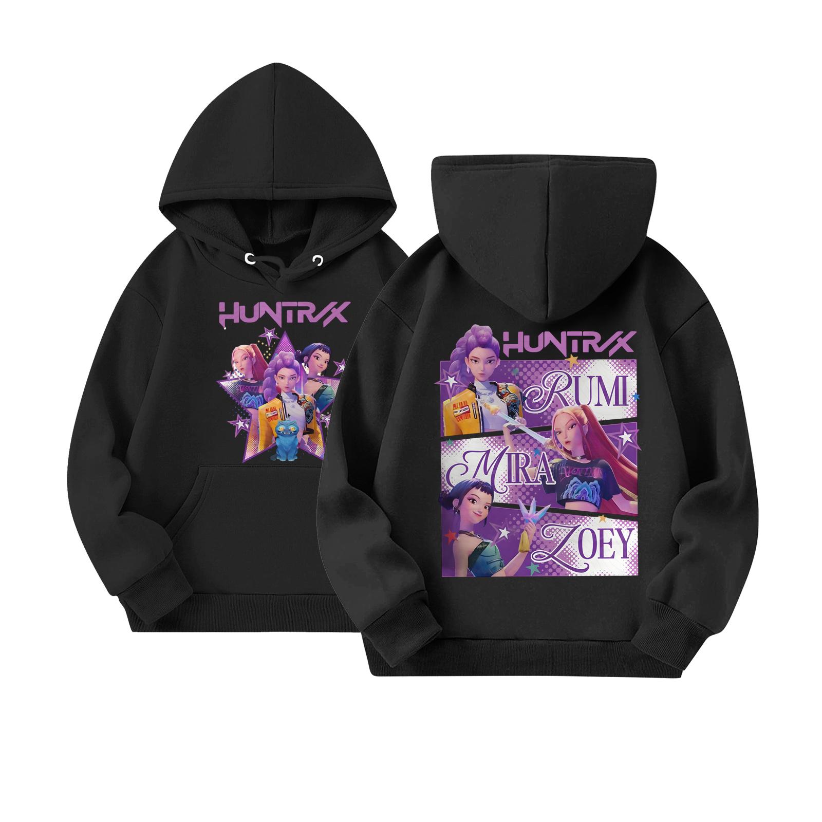 

Детский повседневный пуловер с круглым вырезом и принтом, с длинными рукавами и капюшоном 100 чёрный