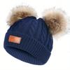 New Kid Hat Children Double Pompom Winter Hat  Cute Knitted Hat For Girls Boys Casual Girls Hat Baby Beanie Cap