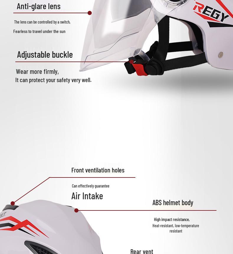 Dual-Lens Electric Vehicle Helmet for All Seasons - Unisex