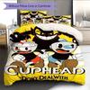 Cuphead Bettwäsche Steppbett Set Bettbezug Kissenbezug Heimdekoration Geburtstagsgeschenk (1 Bettbezug + 2 Kissenbezüge, ohne Füllung)