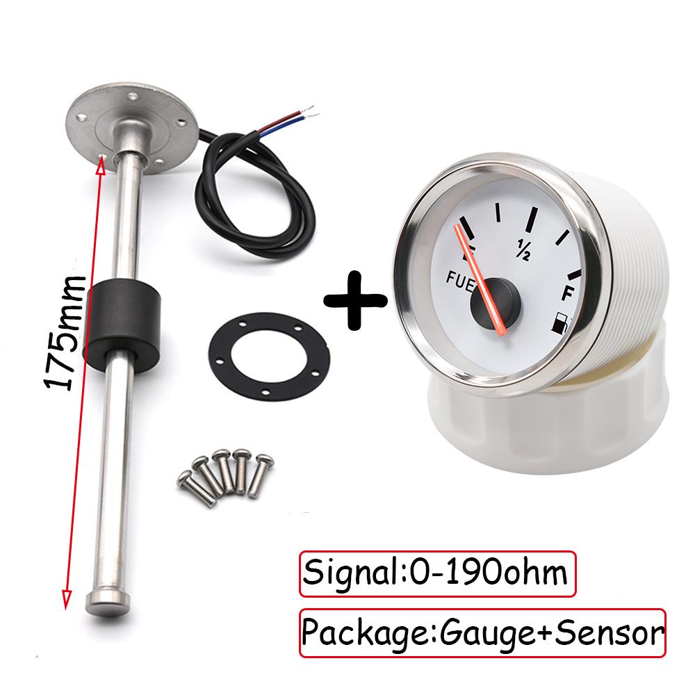52MM Fuel Level Gauge with Fuel Level Sensor 100MM 125MM 150MM 200MM 250MM 400MM 0-190ohm Oil Liquid Tank Fuel Level Indicator