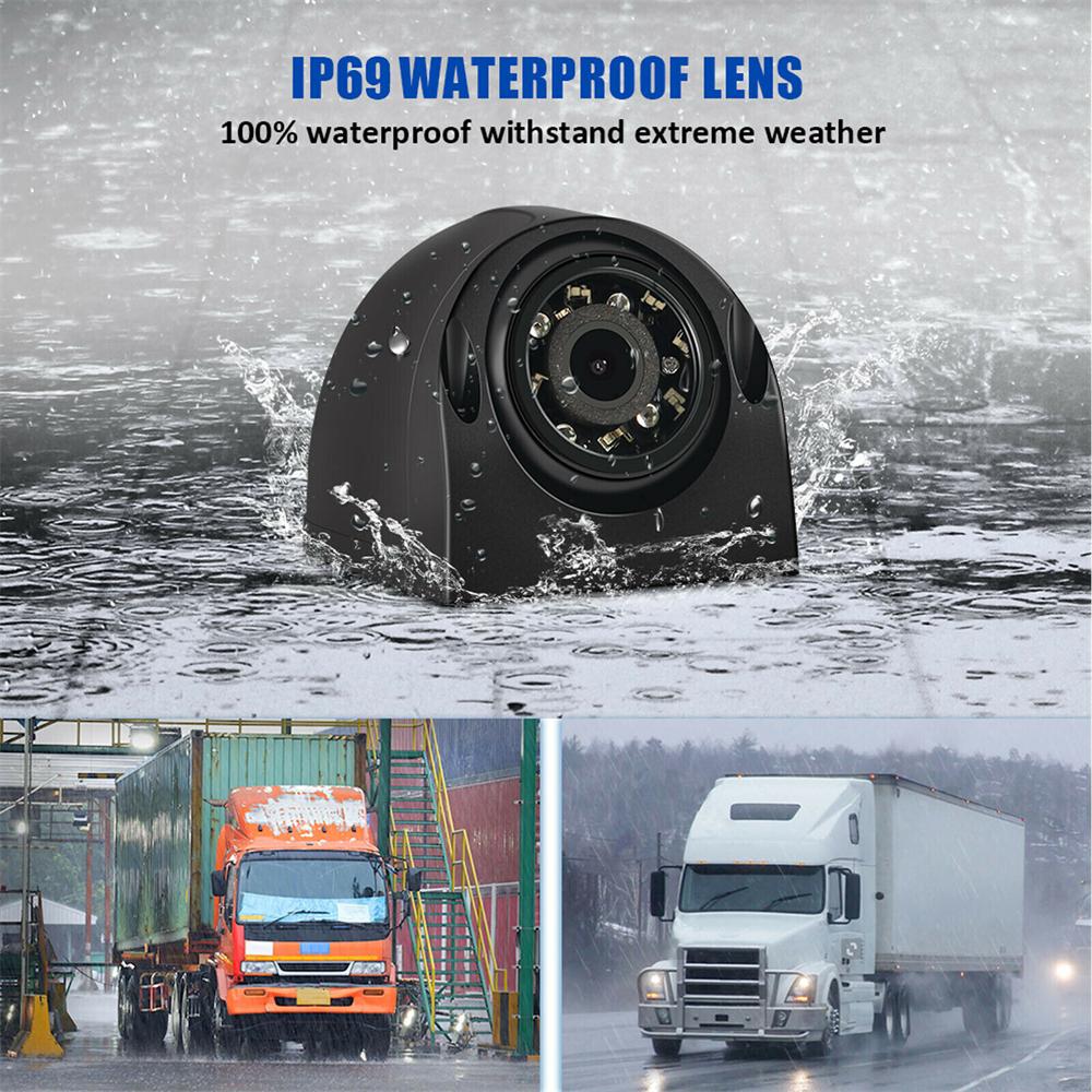 4-Pin Heavy Duty 12-24V 1080P AHD Seitenkamera 10 IR-LEDs IP69 Für LKW Bus