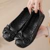 Fashion New Cow Leather Shoes Woman Luxury Bowknot Ballet Flats Women's Shallow Slip On Moccasins Mother Comfortable Autumn Flats Shoes