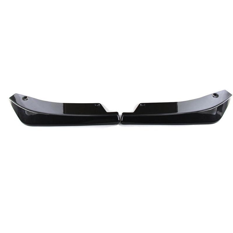 2pcs Rear Lip Bumper Spoiler Splitter Diffuser Canard Wrap Spoiler Side Fender Skirt Lip Chin Body Kit Glossy Black Universal