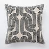 Black White Stitching Cushion Cover Abstract Geometric Line Art Pillow Cover Neutral Decoration Texture Home Sofa Bed 45X45Cm