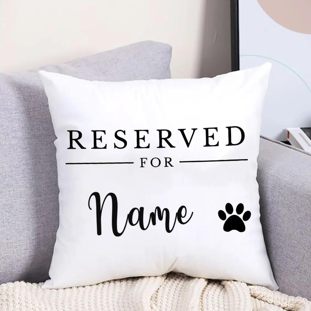 Personalized Name Customization Pet Pillow Reserved For Cat Dog Personalised Dog Cushion Cover Pampered Pooch Decoration