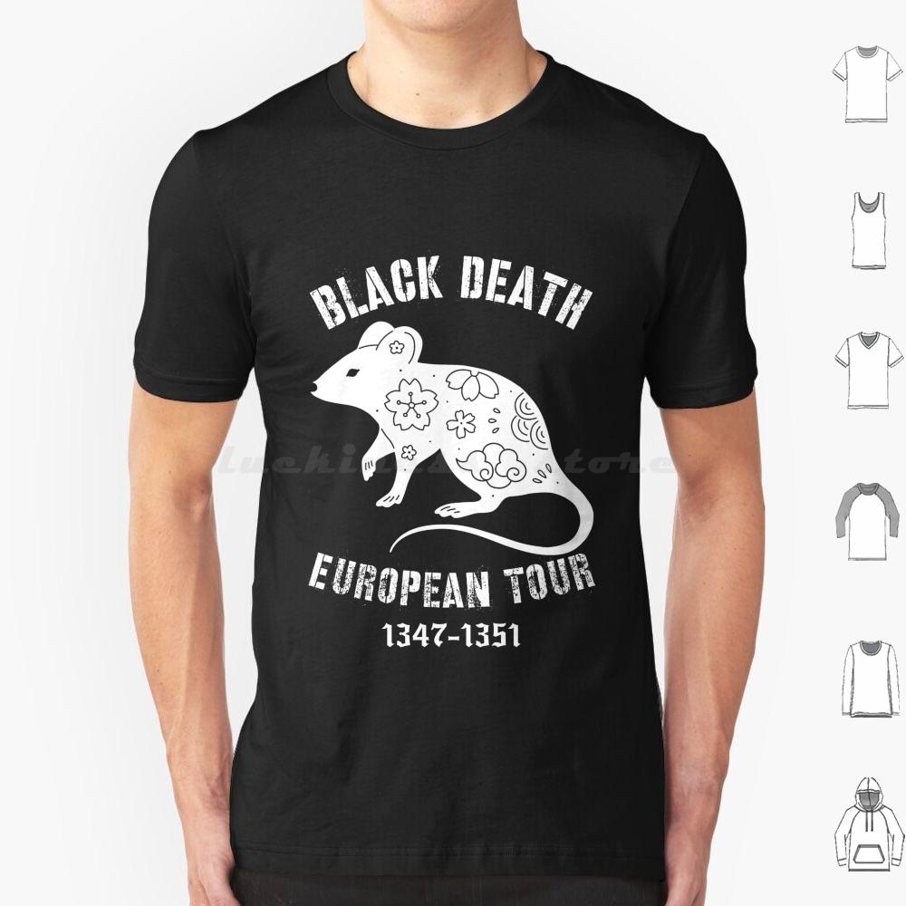 Peste noire : T-shirt Tournée Européenne 1347-1351 Coton Hommes Femmes Impression DIY Peste Noire Tournée Européenne Médiévale Rat Rats