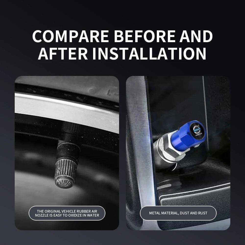 For Volvo ew14pcs Car Badges Wheel Tire Valve Stem Caps Covers Auto Accessories For Volvo XC90 XC60 C30 S60 C70 XC40 V40 XC70 V70 V60 S80 S90