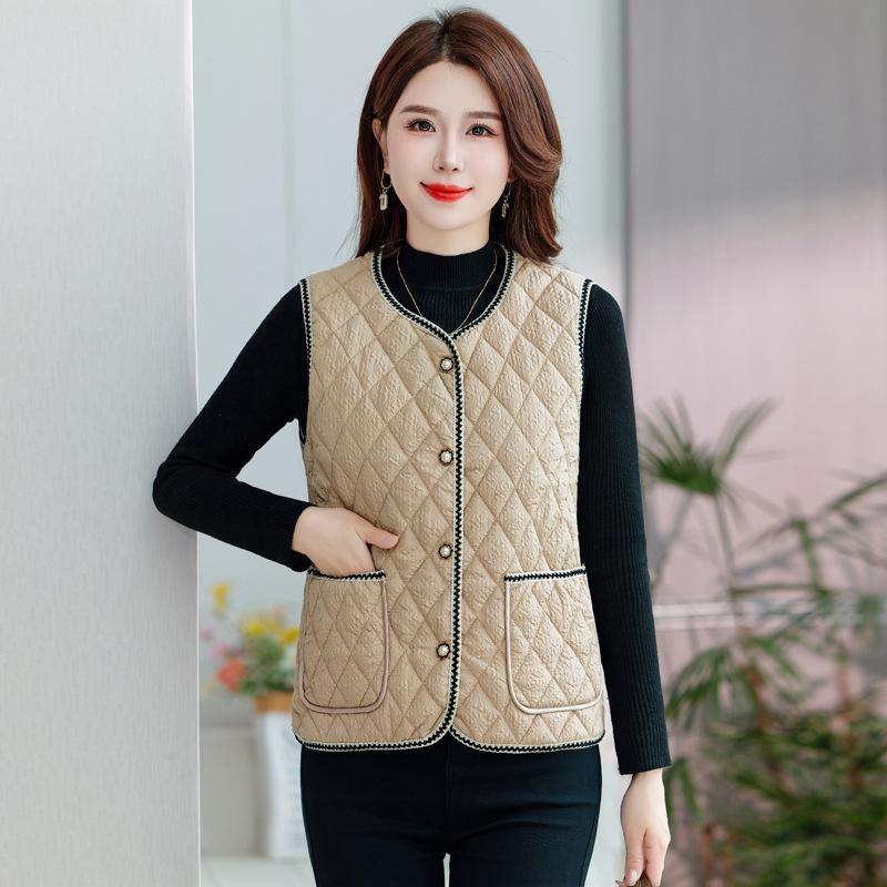 

Пузырчатый хлопковый жилет верхняя одежда теплый осенне-зимний новый жилет жилет жилет топ хлопковый жилет 5XL140-75 kg хаки