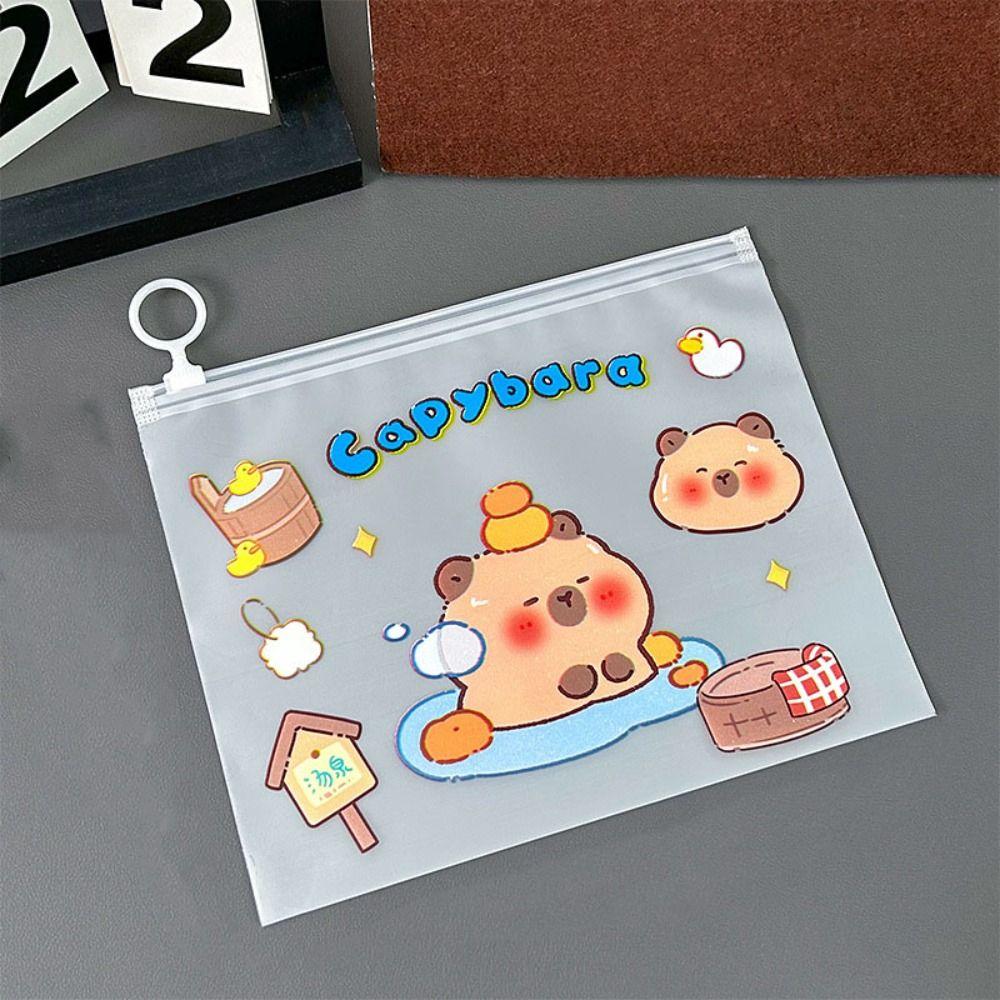 

Waterproof Capybara Transparent File Bag Large-capacity File Organizer Students Style3