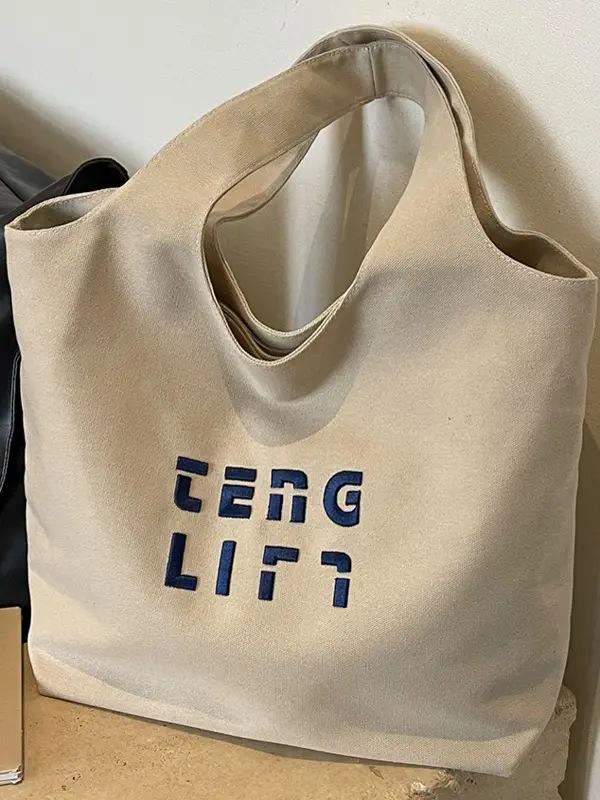 Koreanische lässige große Tragetasche: Damen 2025 Vielseitige Literarische Umhängetasche