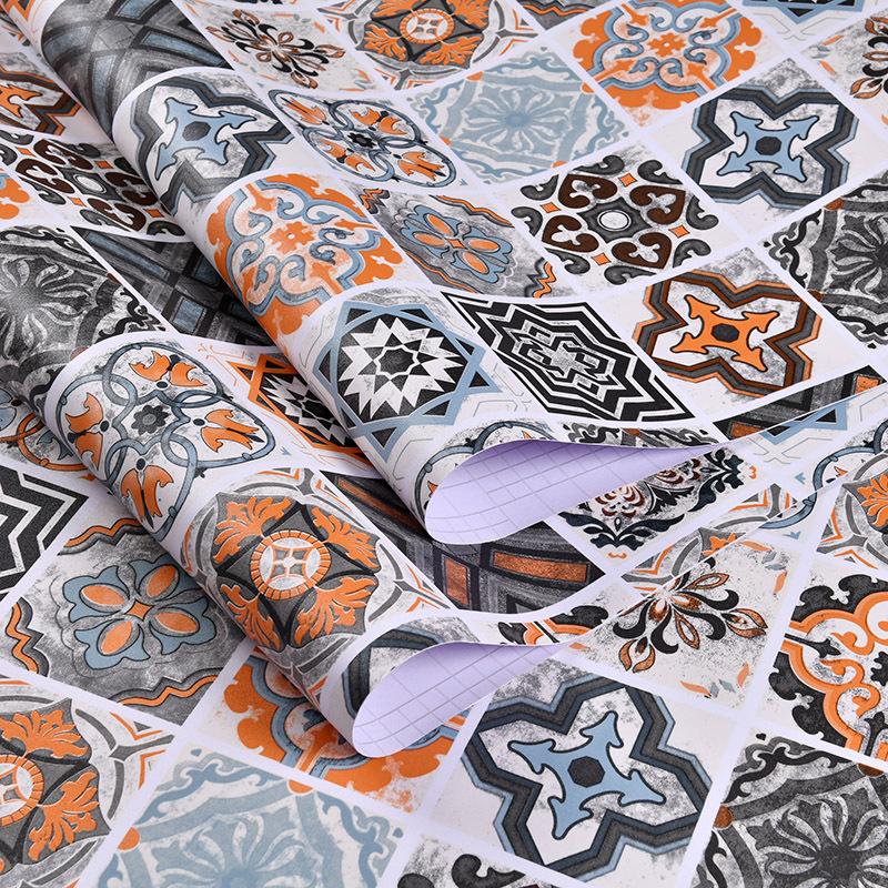 Kitchen, Bathroom, Non-slip Floor Stickers, Thickened Balcony Floor Wallpaper, Self-adhesive Waterproof Tile Stickers