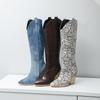 Custom Wedge Shoes for Woman Pointed Toe High Heel Women's Boots 2025 New Winter Knee High Boots Women Large Size 41-48 WSH3745