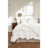 Quilted Bedspread or Throw 90 X 200 Cm "Soline" Washed Linen - Soline Chalk