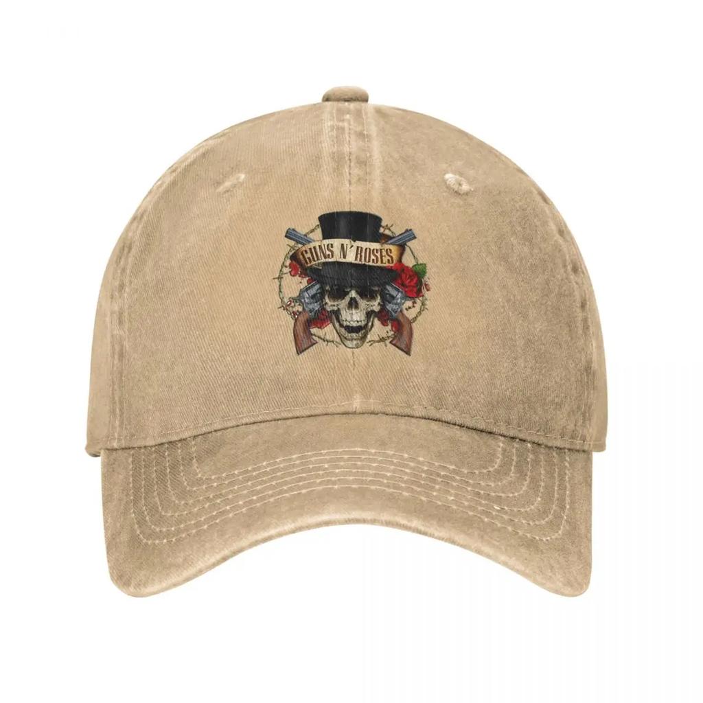 Vintage Guns N Roses Baseballkappen Unisex-Stil Distressed Denim Snapback-Hut Heavy Metal Outdoor Sommerkappen Hut