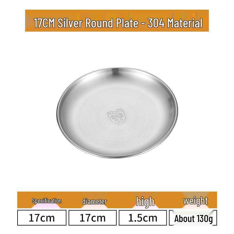 Gold Round 304 Stainless Steel Korean BBQ and Cake Tray