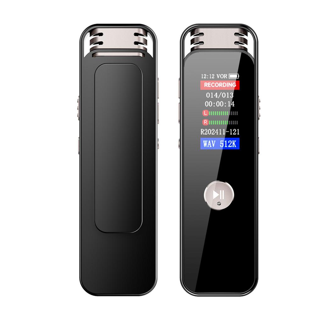 Back Clip Digital Audio Voice Recorder, 360 Degrees  Dual Microphone Surround Recording, Voice Activation, HD Audio,