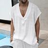 Men'S Loose Sleeveless Vest Large V-Neck Sports T-Shirt Top