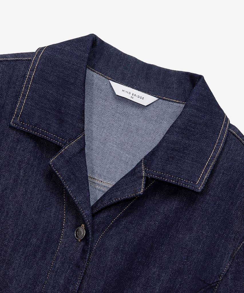 Mind Bridge Woman [W] Shirt-Style Collar Low Indigo Denim Dress