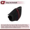 Partuto Universal Gear Shift Knob Cover for and RVs Hook and Loop Stick Shift Handle Protector PU Space Cotton Black and Red Cars, SUVs, Trucks, -