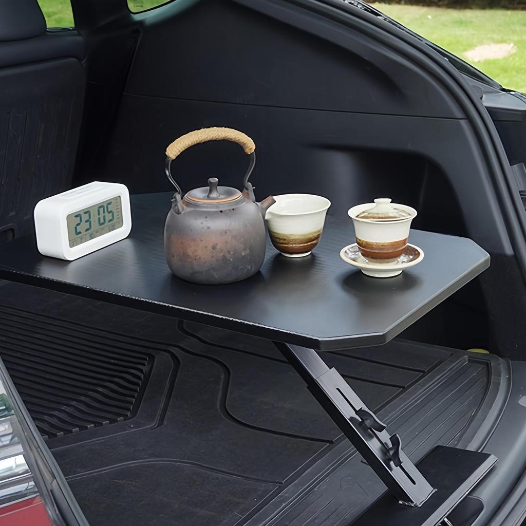 Car Tray Carbon Fiber Large 180 Adjustable Car Desk Trunk Dining Table For SUV RV Sedan Auto Truck Interior Camping Fishing