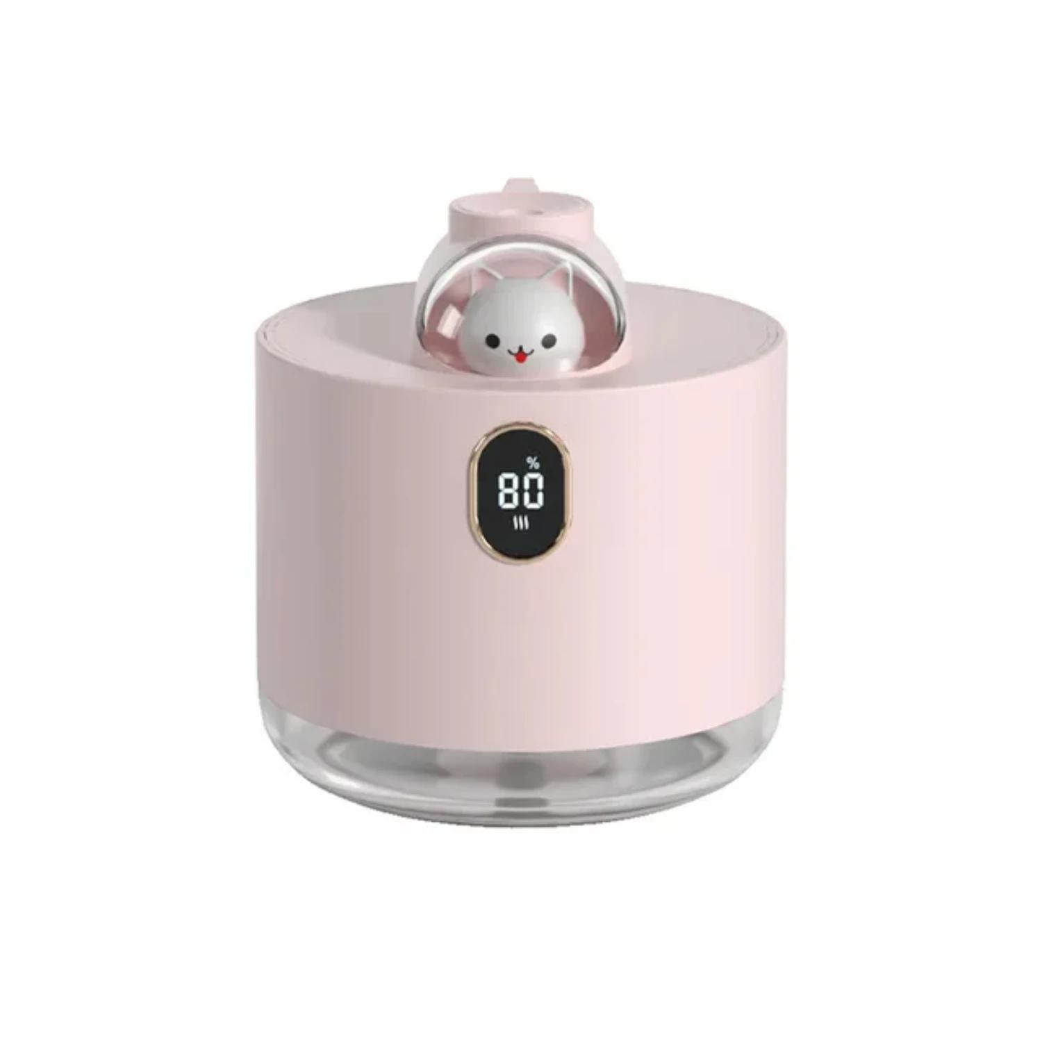 

Quiet and Cute 500ML Ultrasonic Mist Maker Wireless Cartoon Air Humidifier for Office Portable Water Mist Sprayer рожевий