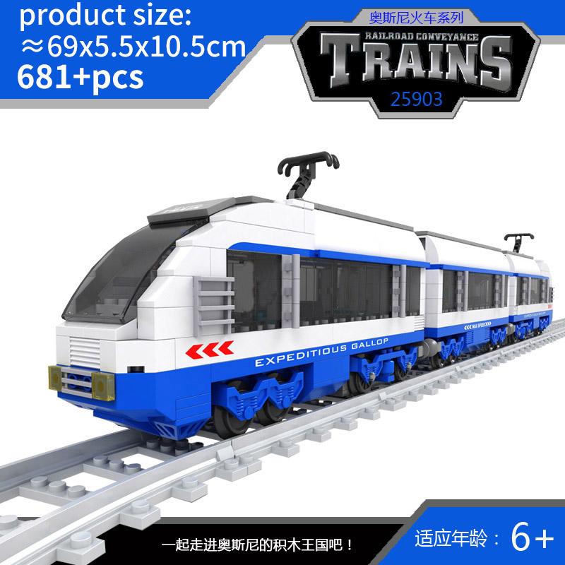 Set Treno Città Treno a Vapore Proiettile Veicolo Merci Stazione Ferroviaria Modello Blocchi da Costruzione Mattoni Binari Rotaia Senza Motore Kit Carrozza Giocattolo per Bambini
