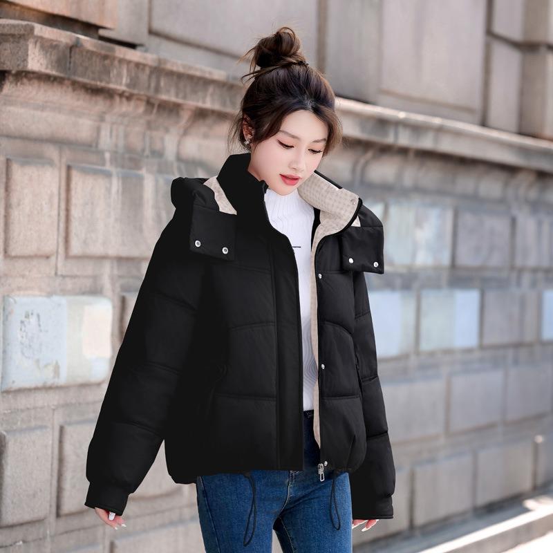 Removable hat cotton-padded clothes women's short winter new small cotton-padded clothes thickened warm fashion cotton-padded jackets