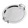 Stainless Steel Buffet Plate Bright Mirror Finish Serving Tray with Handle for Hotel Restaurant Banquet Circular
