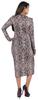 Bimba Printed Long Bodycon Dress With Pockets For Women Full Sleeves Dress Midi
