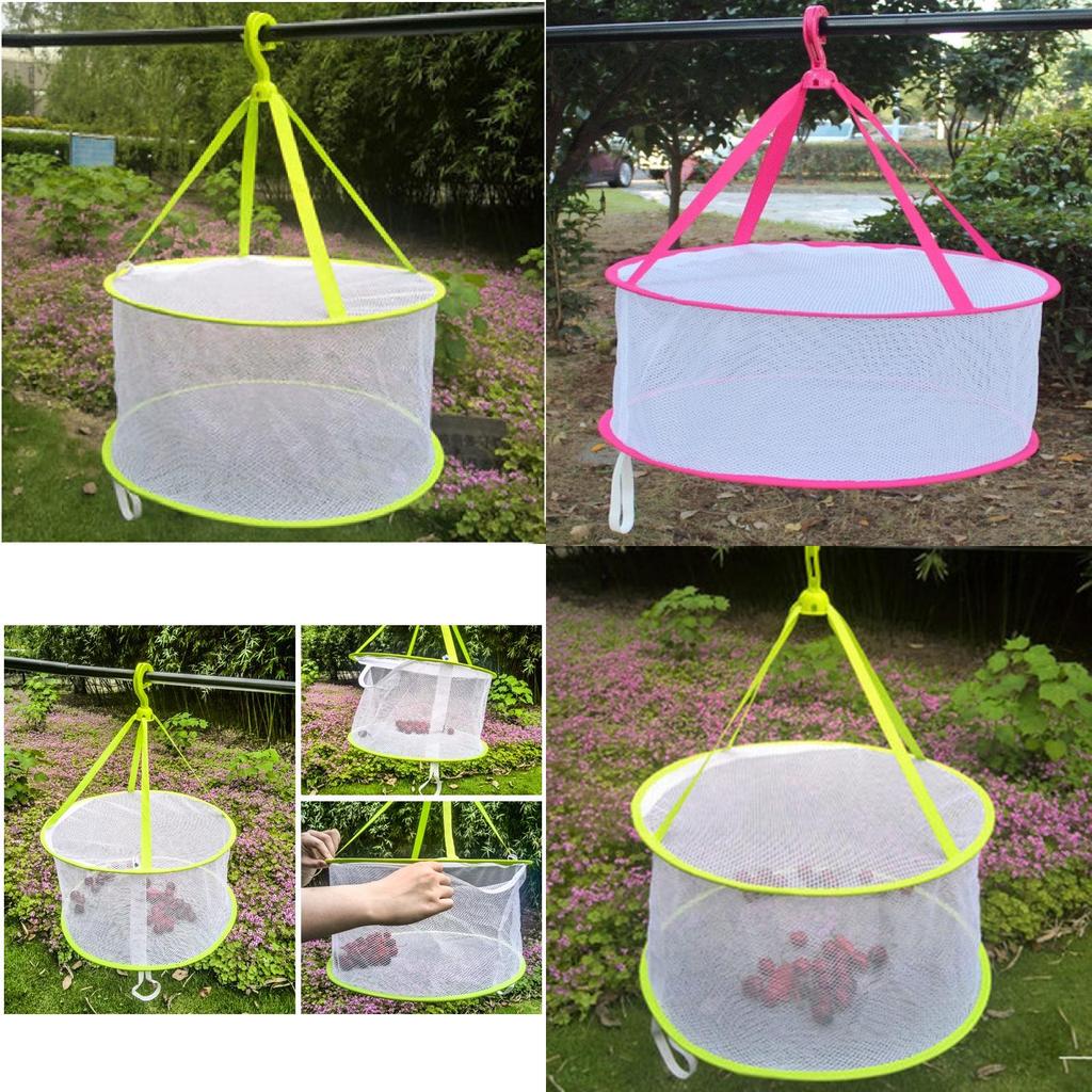 Foldable Clothes Drying Mesh Basket With Large Diameter For Home Use And Socks Air Drying