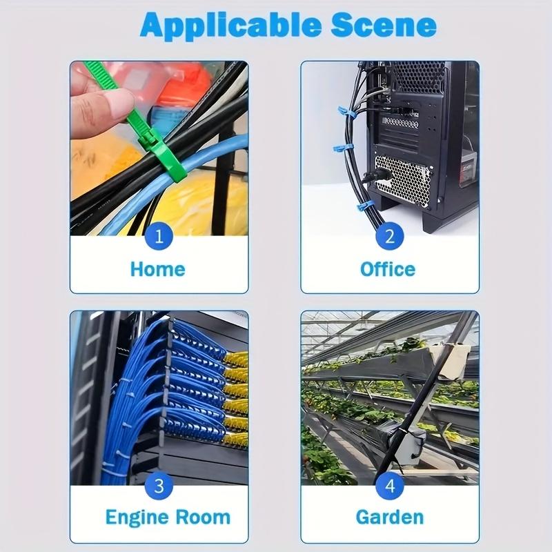 100 Pcs Reusable Zip Ties, Self-locking Plastic Nylon Zip Ties, Safe Fastening, Durable Suitable for Indoor and Outdoor Use