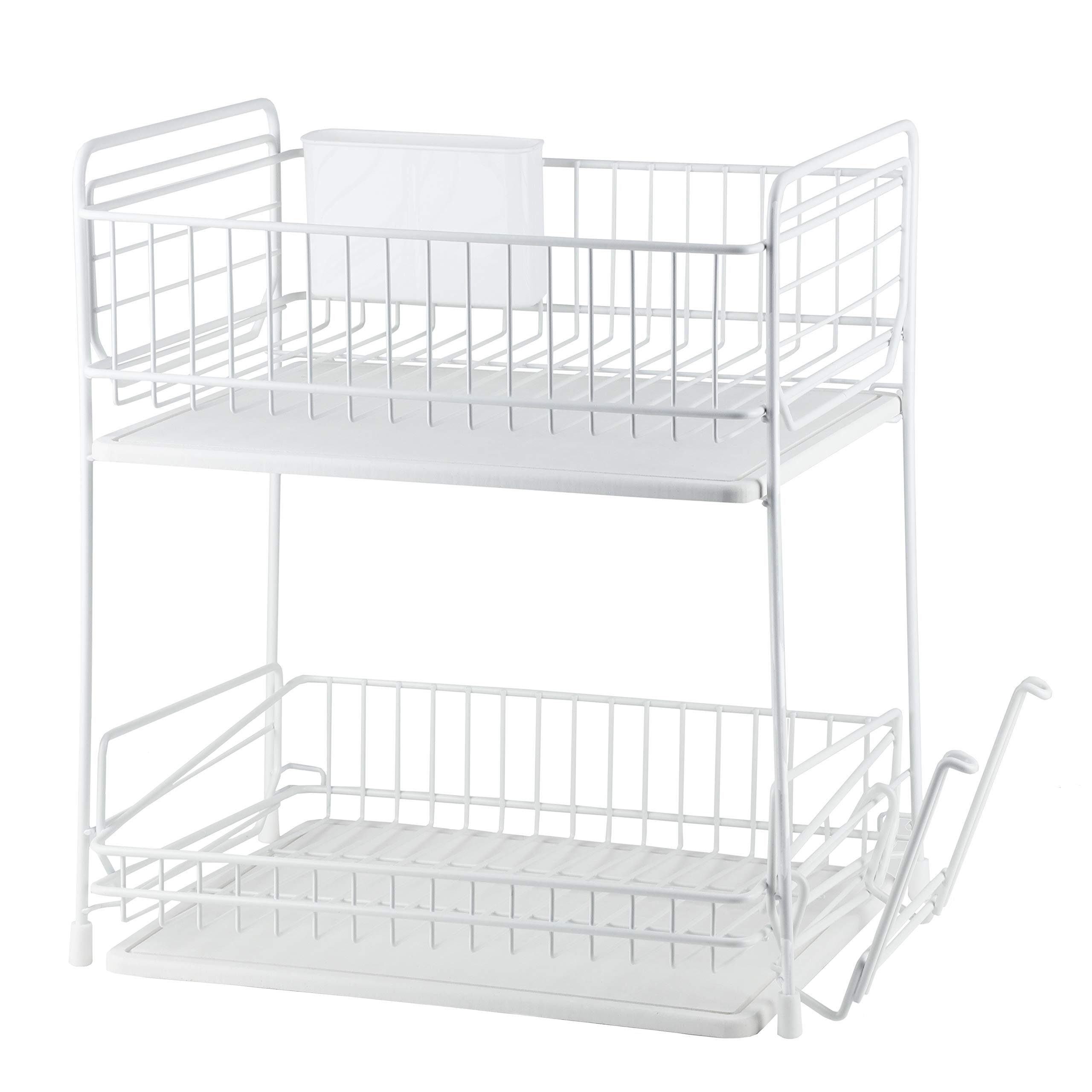 

Pearl Metal Iron Dish Drainer Basket 2 Tier White with Diatomaceous Earth Tray AZ-5511 белый