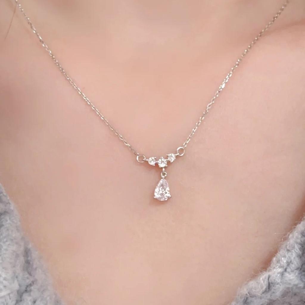 New Water Drop Necklace, Female Elf Tears, Unique Design, Water Drop Pendant, Versatile, Simple Clavicle Chain