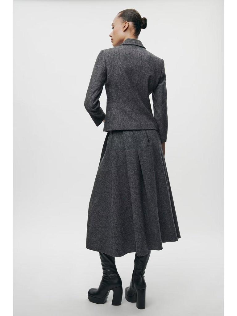 2024 Autumn/Winter Minimalist Suit Jacket & High Waist Midi Skirt Set