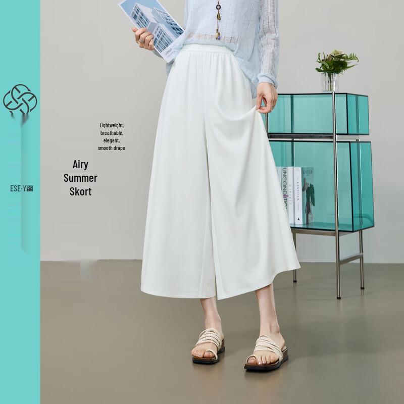 Women s Thin Wide-Leg Cropped Chiffon Culottes 28